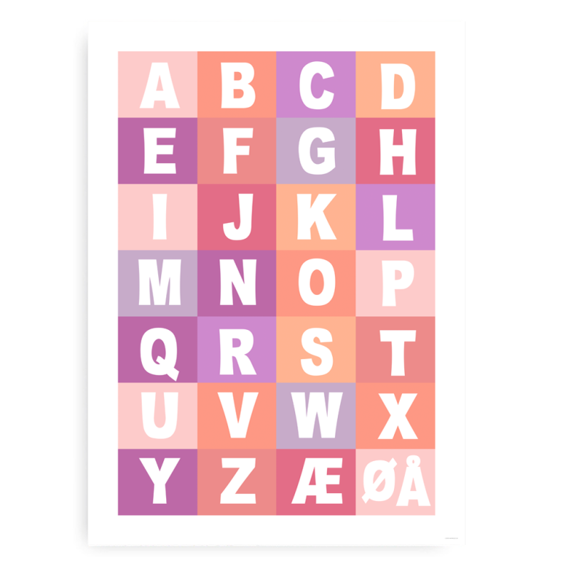Alfabet Plakat Farvet