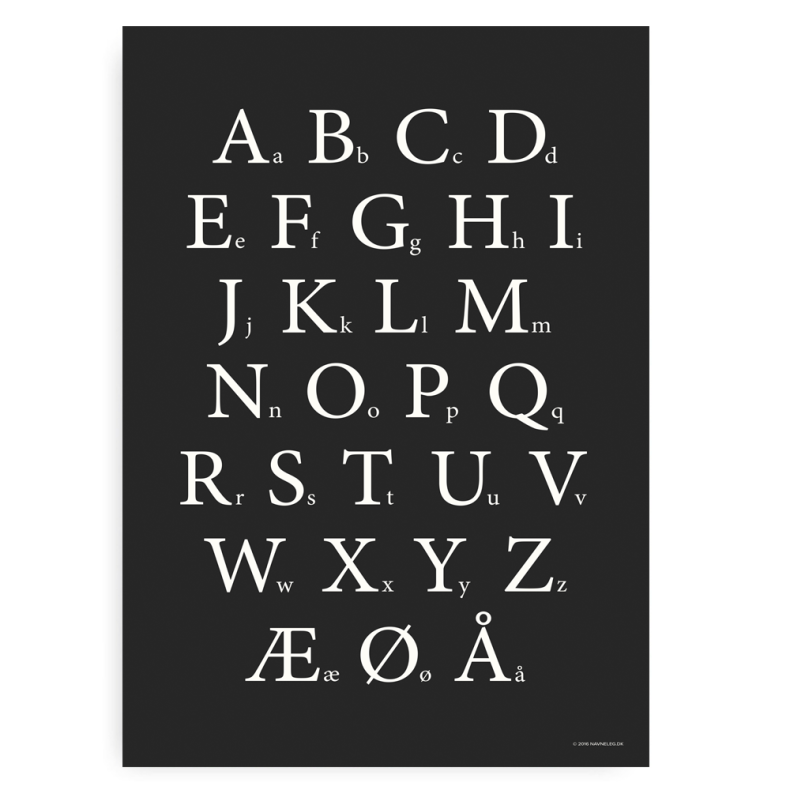 Alfabet Plakat Klassisk - Hvid P Sort