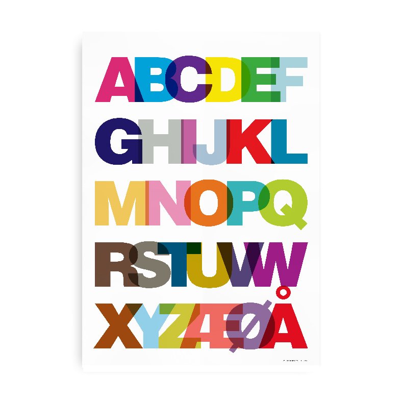 Helvetica Alfabet Plakat  20x30 cm.