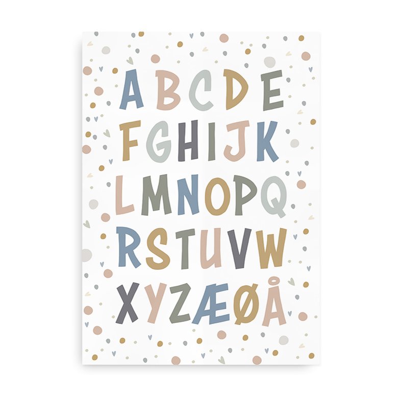 Alfabet Plakat - Confetti Bogstaver