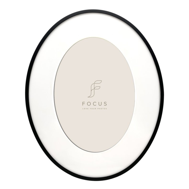 Ramme Aluminium - Aster Sort - Oval - 13x18 Cm.