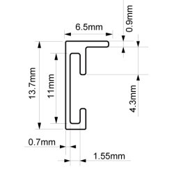 Ramme Aluminium - Aster Sort - Arch - 15x20 Cm.
