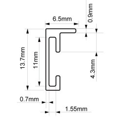 Ramme Aluminium - Aster Sort - Oval - 20x30 Cm.