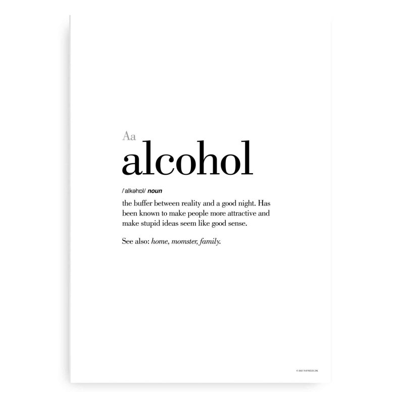 Alcohol Definitions Plakat - Engelsk