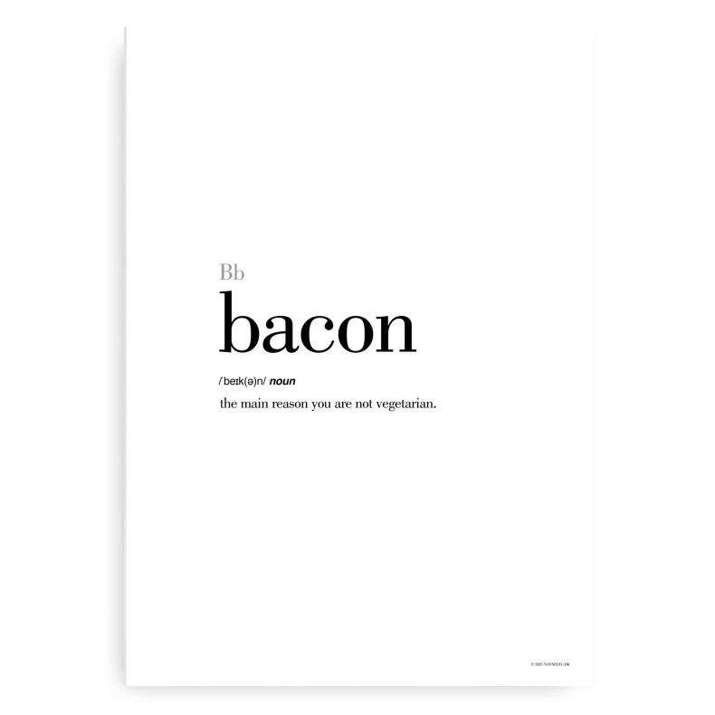 Bacon Definitions Plakat - Engelsk
