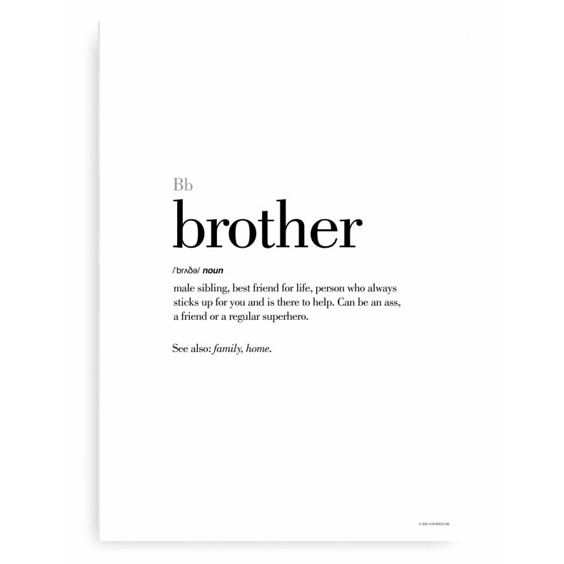 Brother Definitions Plakat - Engelsk