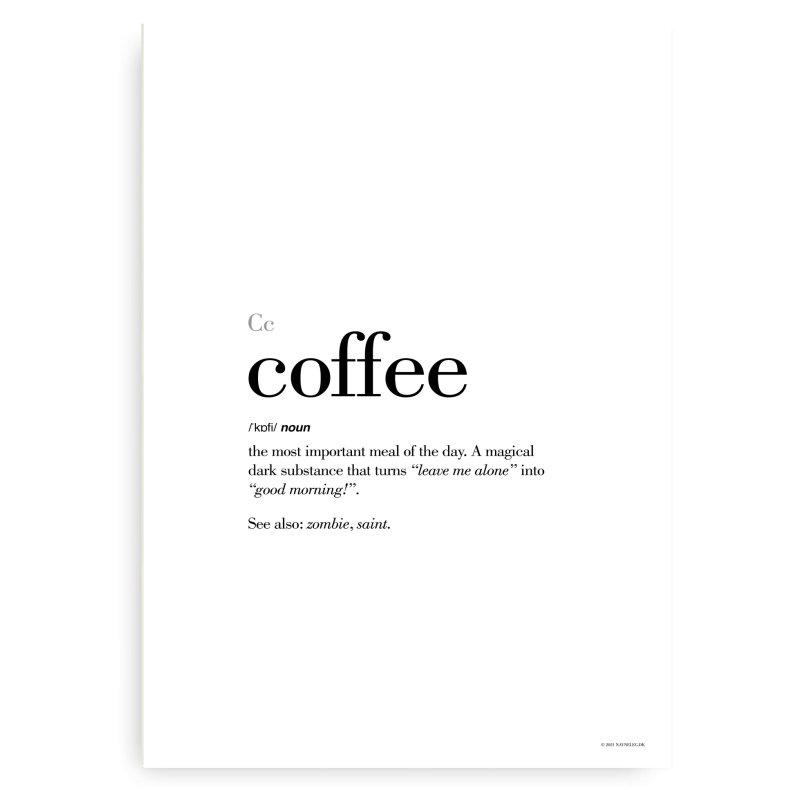 Coffee Definitions Plakat - Engelsk