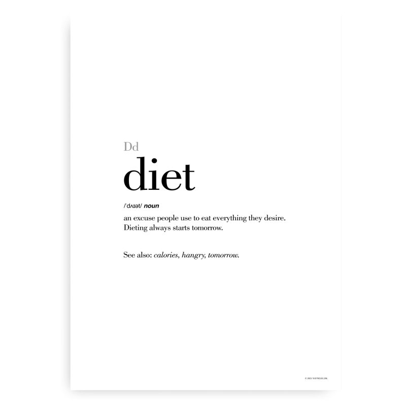 Diet Definitions Plakat - Engelsk