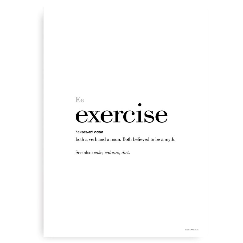 Exercise Definitions Plakat - Engelsk