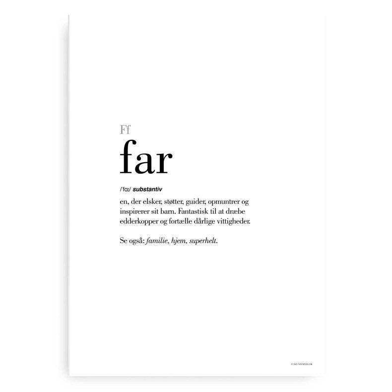 Far Definitions Plakat - Dansk