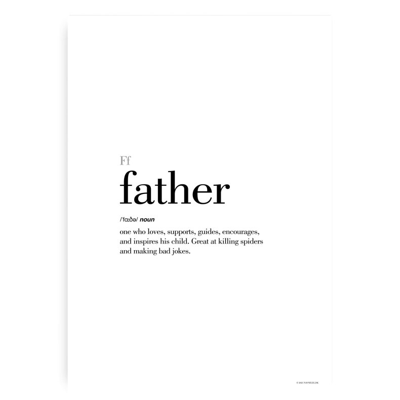 Father Definitions Plakat - Engelsk