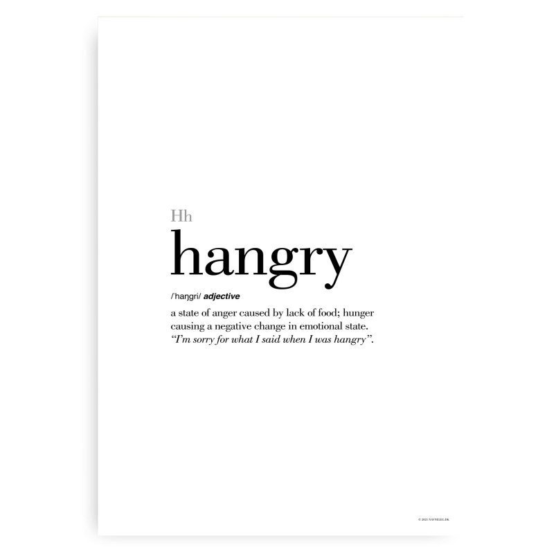 Hangry Definitions Plakat - Engelsk