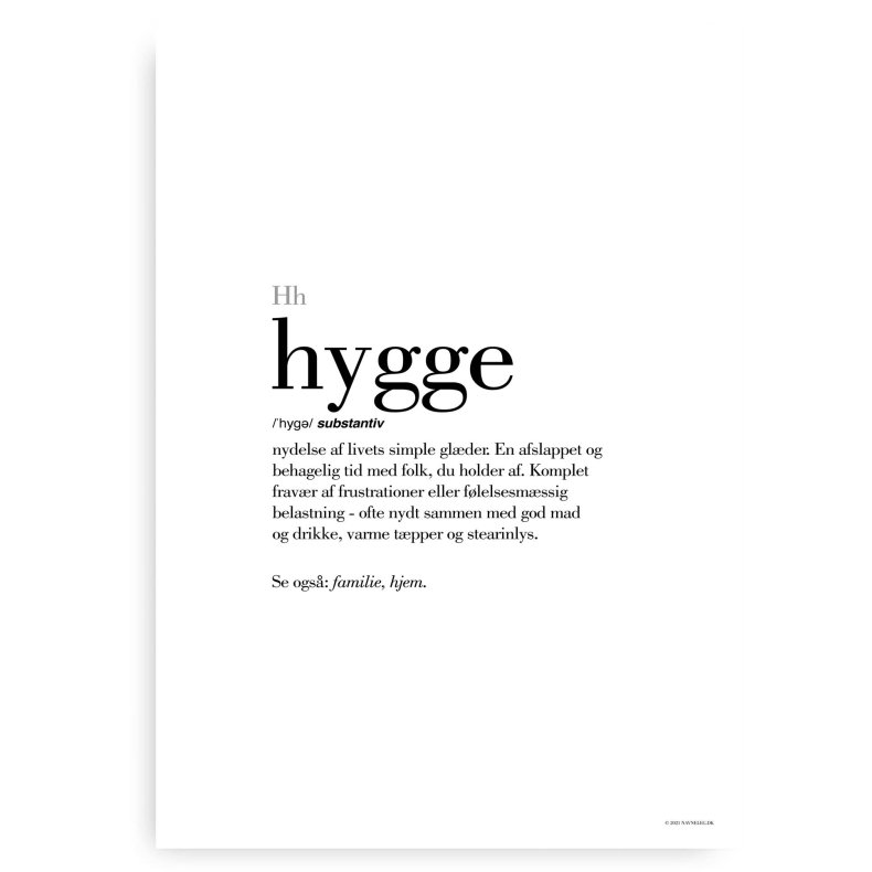 Hygge Definitions Plakat - Dansk