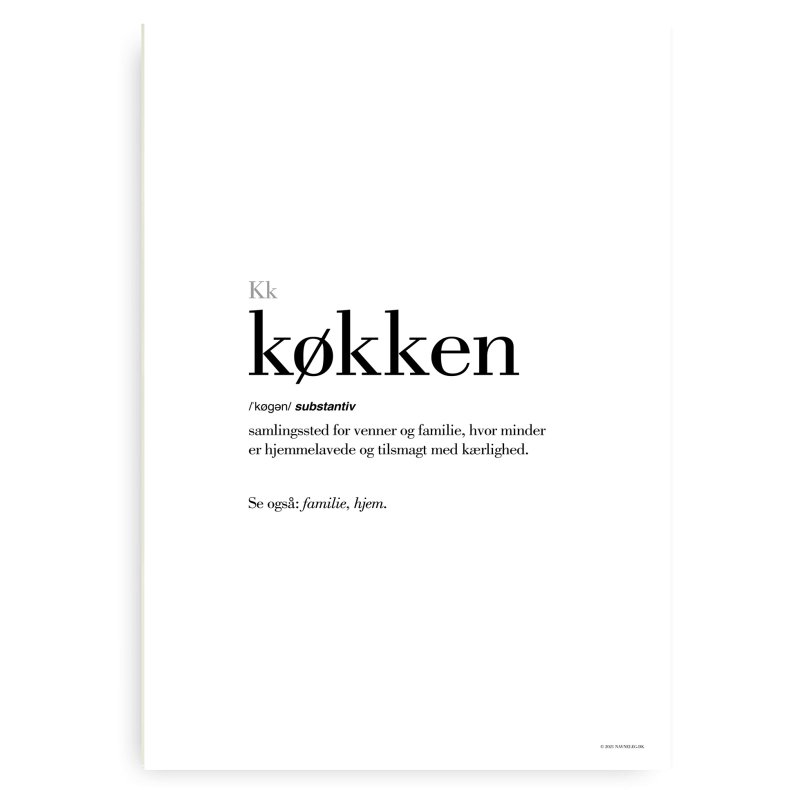 Kkken Definitions Plakat - Dansk