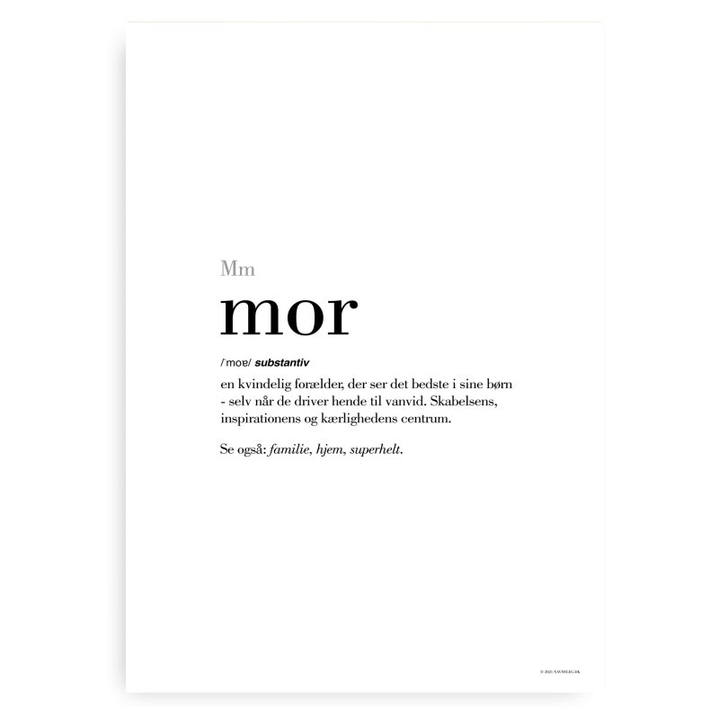 Mor Definitions Plakat - Dansk