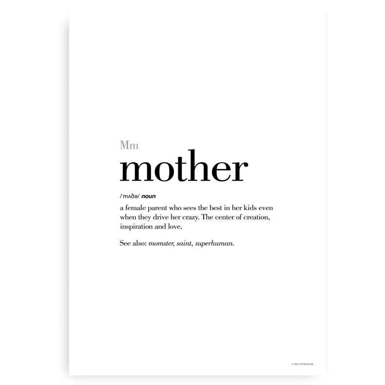 Mother Definitions Plakat - Engelsk