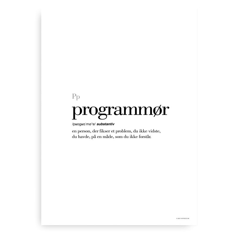 Programmr Definitions Plakat - Dansk