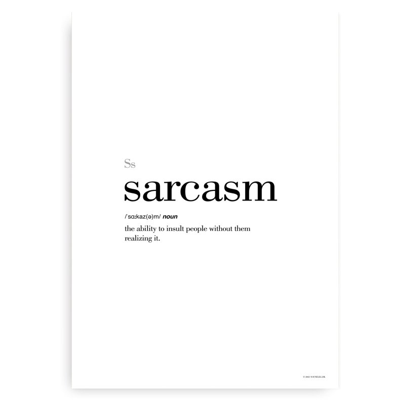 Sarcasm Definitions Plakat - Engelsk