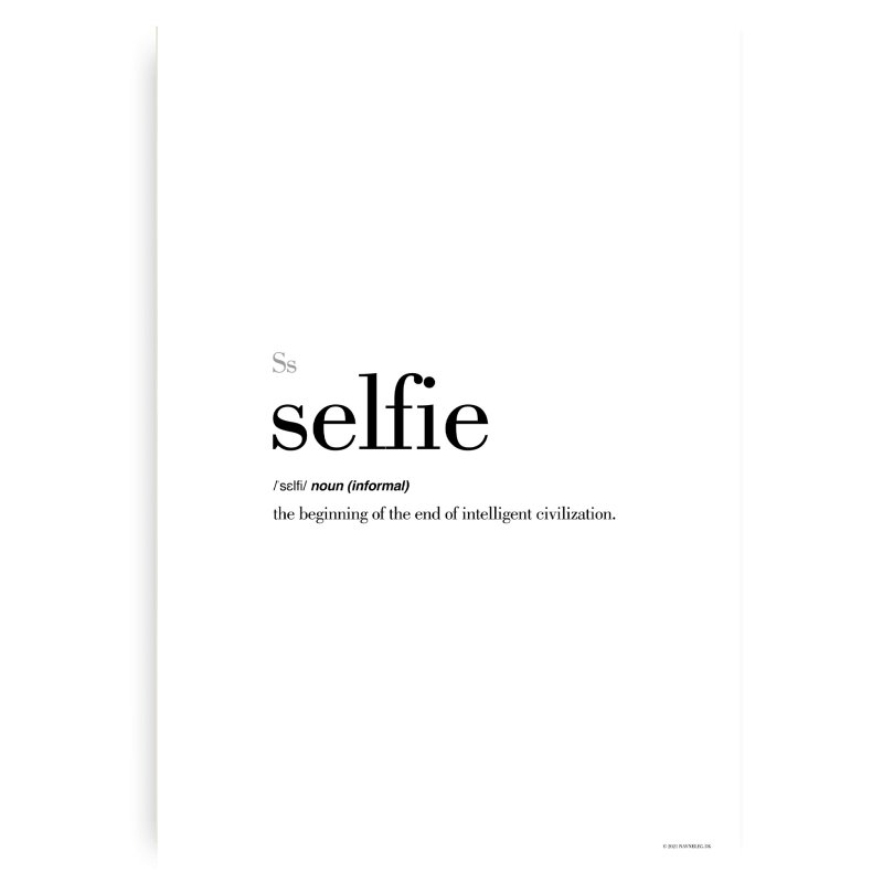 Selfie Definitions Plakat - Engelsk