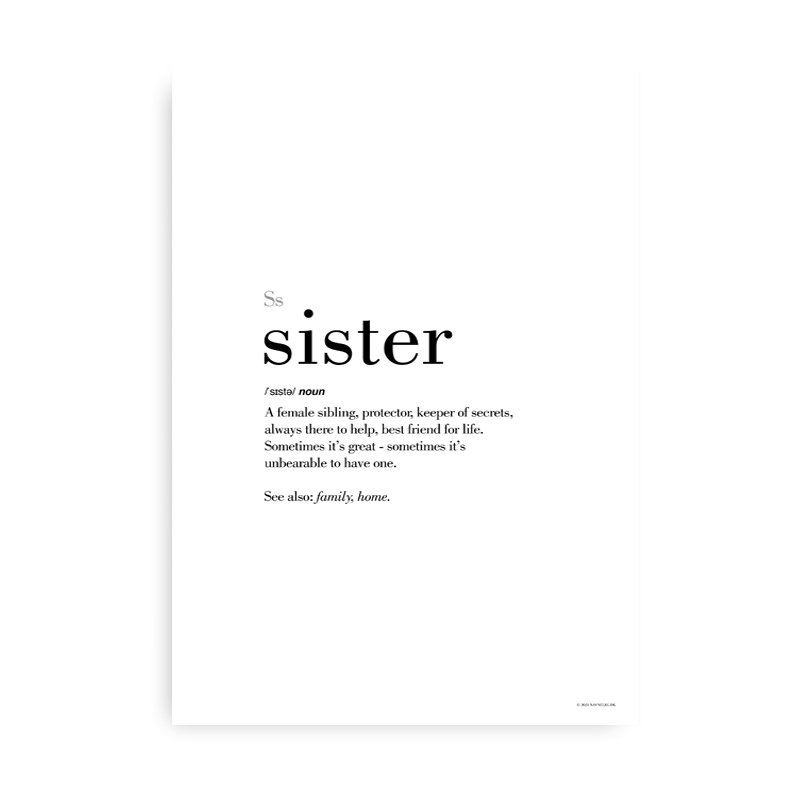 Sister Definitions Plakat - Engelsk