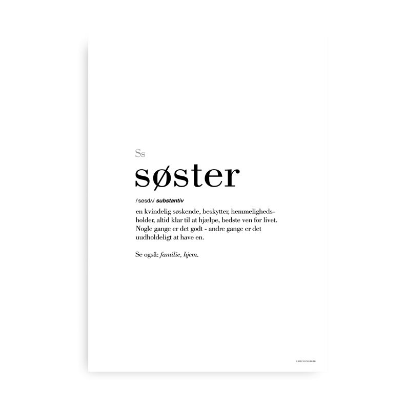 Sster Definitions Plakat - Dansk