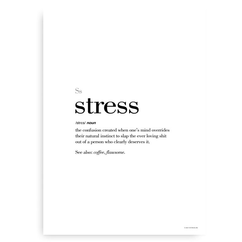 Stress Definitions Plakat - Engelsk