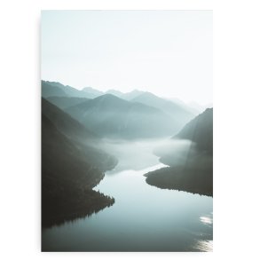 Mountains Morning Fog Fotokunst 