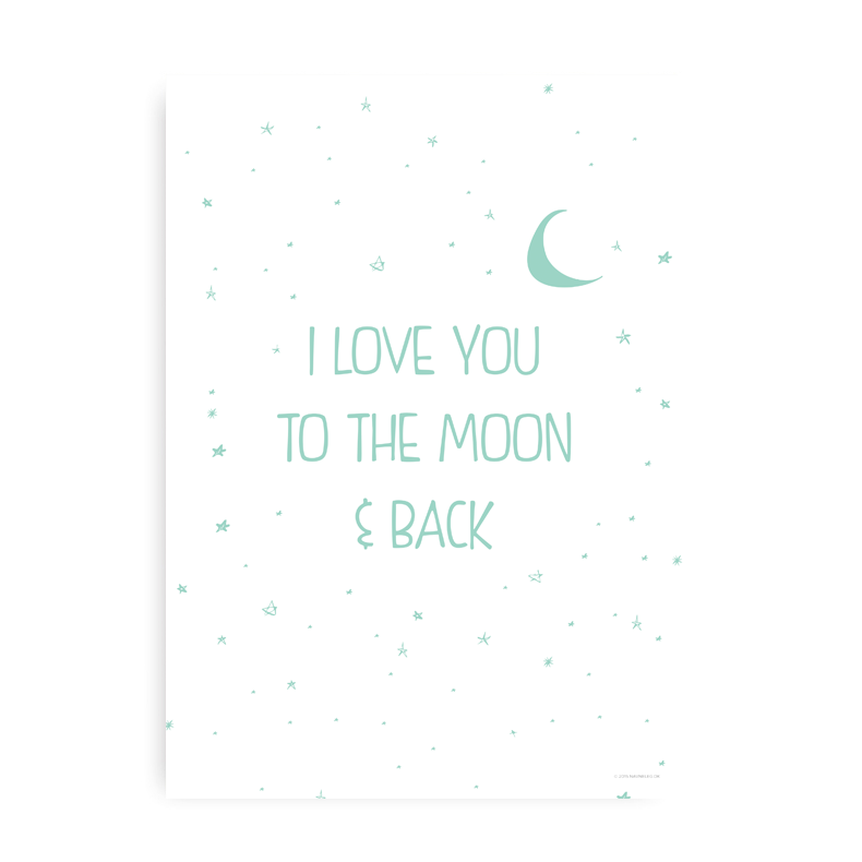 I Love You To The Moon Turkis 20x30 cm. 