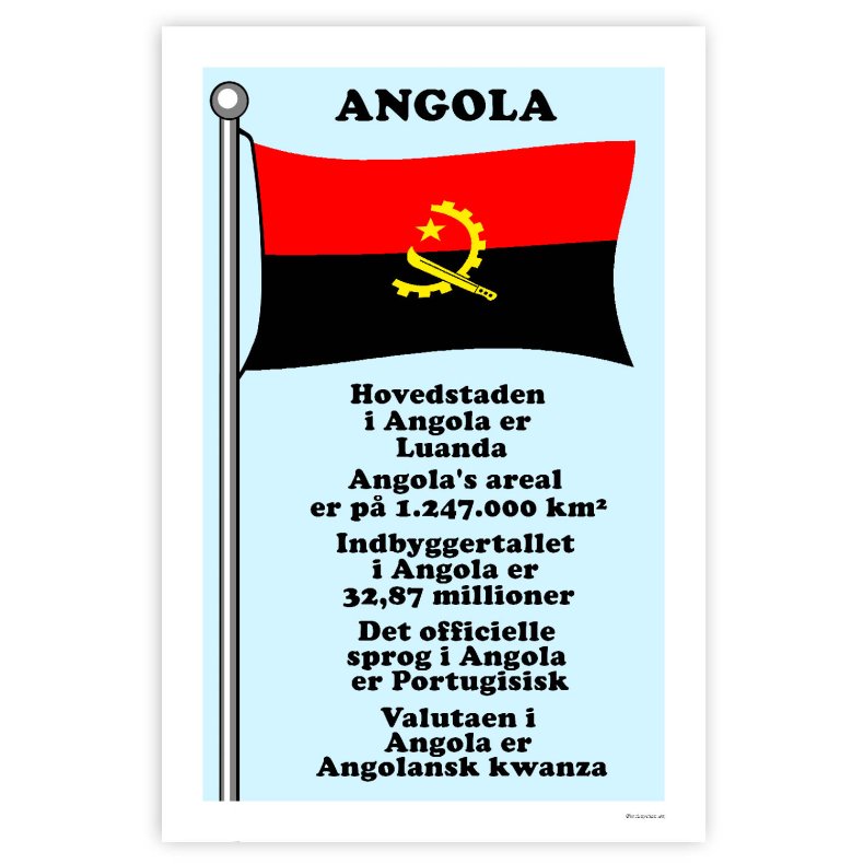 Landet Angola - Plakat Med Flag