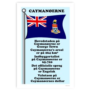 Landet Caymanerne - Plakat Med Flag