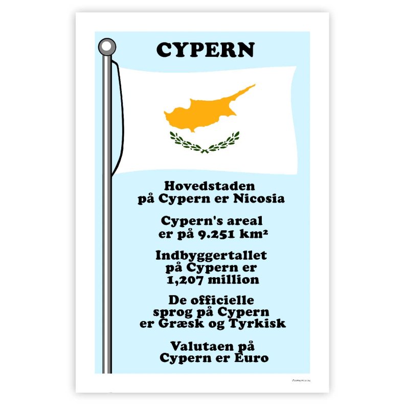 Landet Cypern - Plakat Med Flag