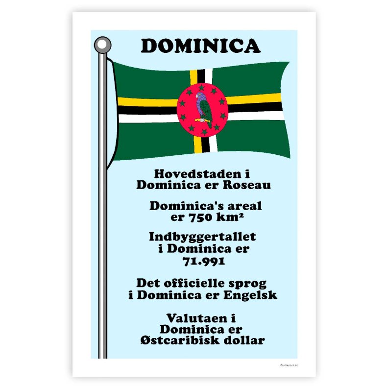 Landet Dominica - Plakat Med Flag