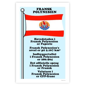 Landet Fransk Polynesien - Plakat Med Flag