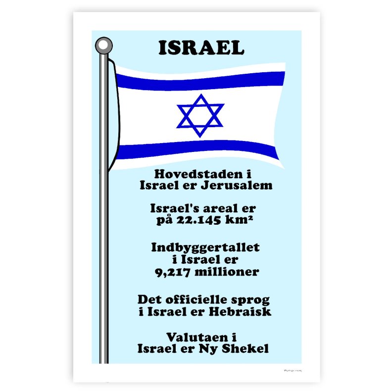 Landet Israel - Plakat Med Flag