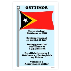 Landet sttimor - Plakat Med Flag