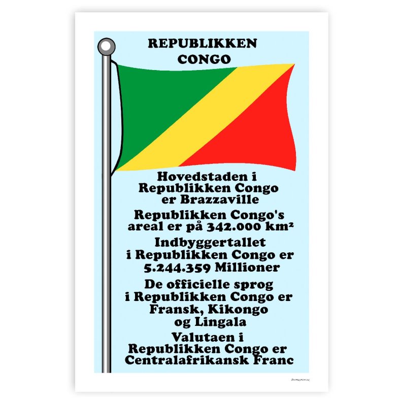 Landet Republikken Congo - Plakat Med Flag