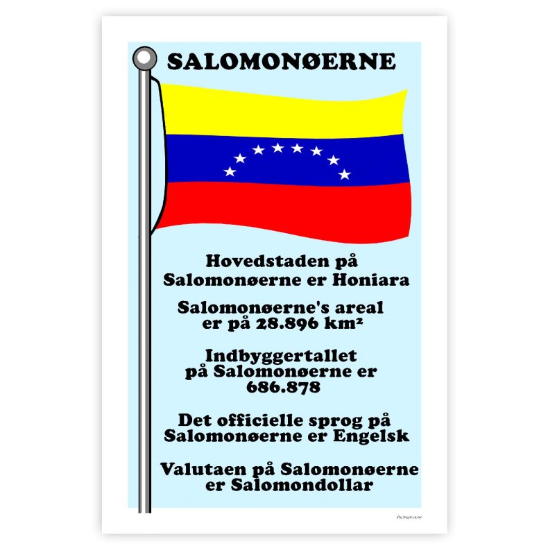 Landet Salomonerne - Plakat Med Flag