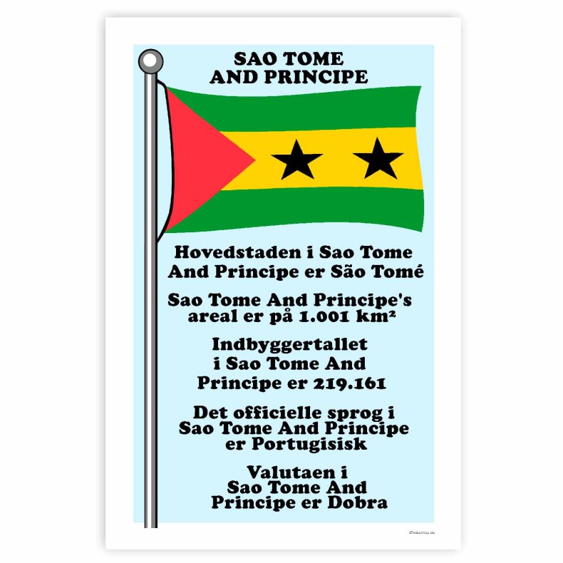 Landet Sao Tome And Principe  - Plakat Med Flag