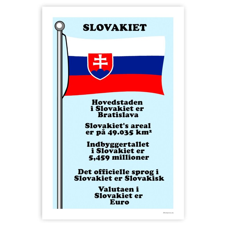 Landet Slovakiet - Plakat Med Flag