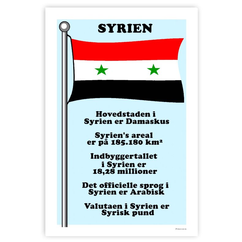 Landet Syrien - Plakat Med Flag