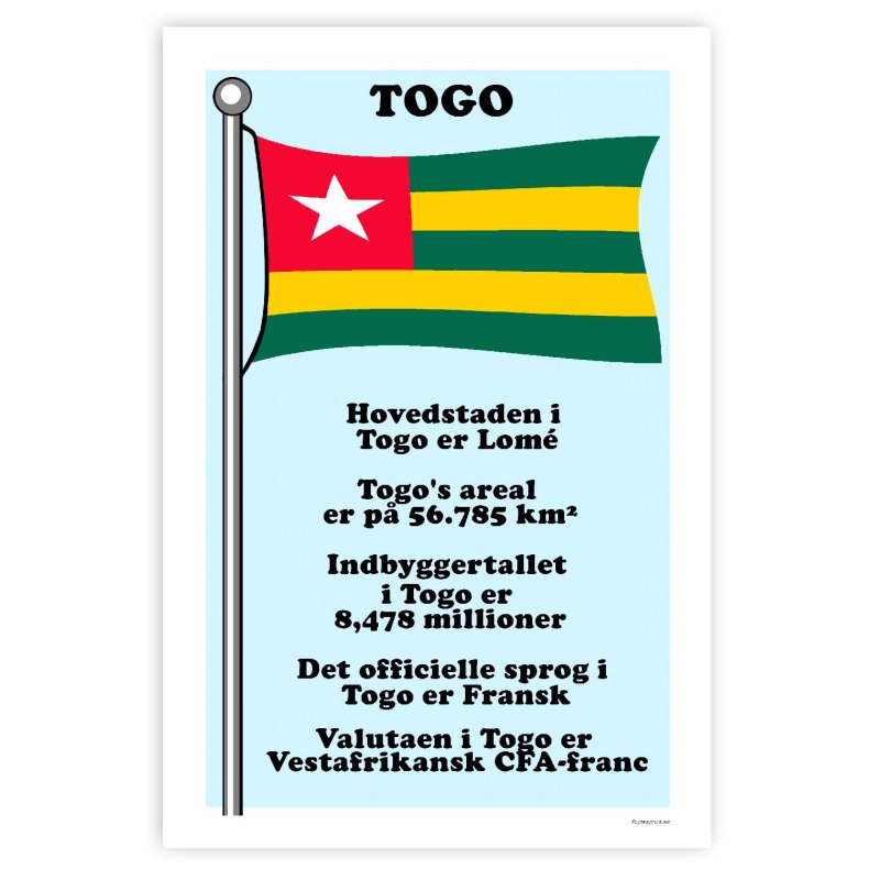 Landet Togo - Plakat Med Flag