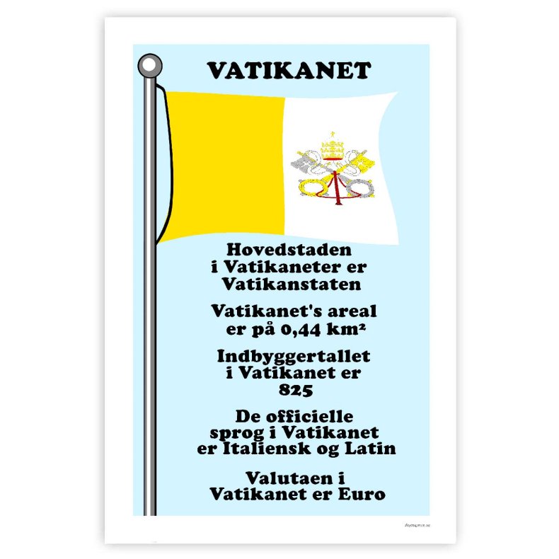 Landet Vatikanet - Plakat Med Flag