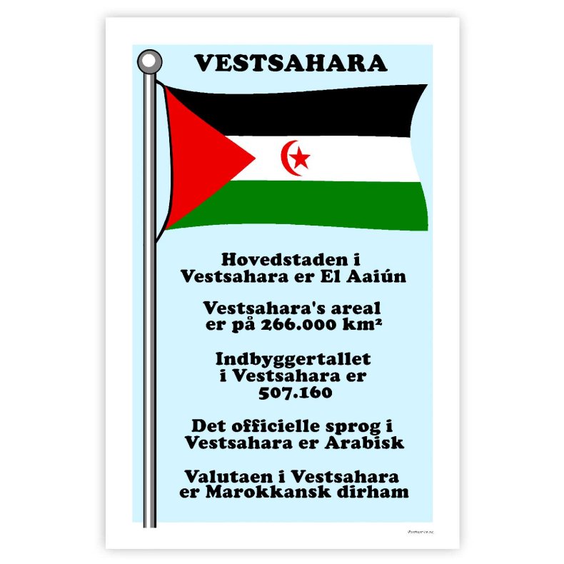 Landet Vestsahara - Plakat Med Flag