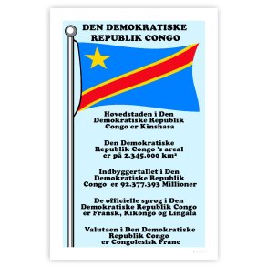 Landet Den Demokratiske Republik Congo - Plakat Med Flag