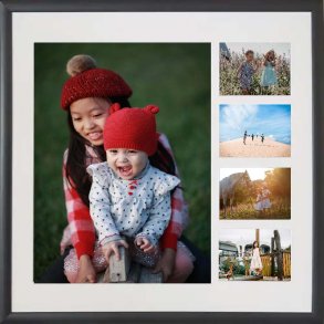 Collage Ramme - Snejbjerg - 50x50 Cm. - 9x12/30x40 Cm. - Refleksfrit glas