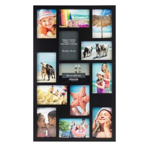 Collage Ramme Sort - 13 Billeder 10x15 Cm. 