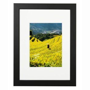 Ramme - Passepartout - Victoria Wood Glat - 15x15 mm - Sort - 29,7x42/20x30 Cm.