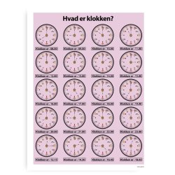 Hvad Er Klokken - Plakat Med Dyr