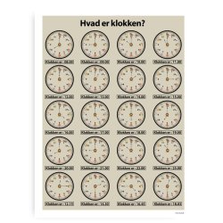 Hvad Er Klokken - Plakat Med Dyr