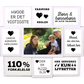 Collageramme - Hvid - 9 Billeder